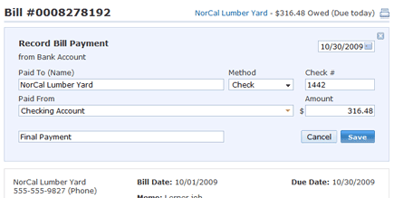 Record and Track Bill Payments