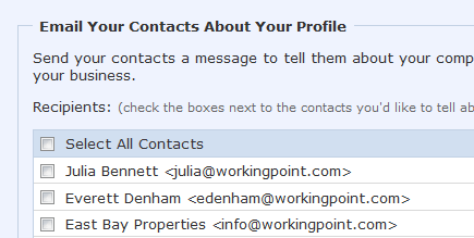 Share Your Company Profile with Contacts