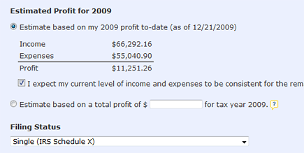 Estimated Tax Report